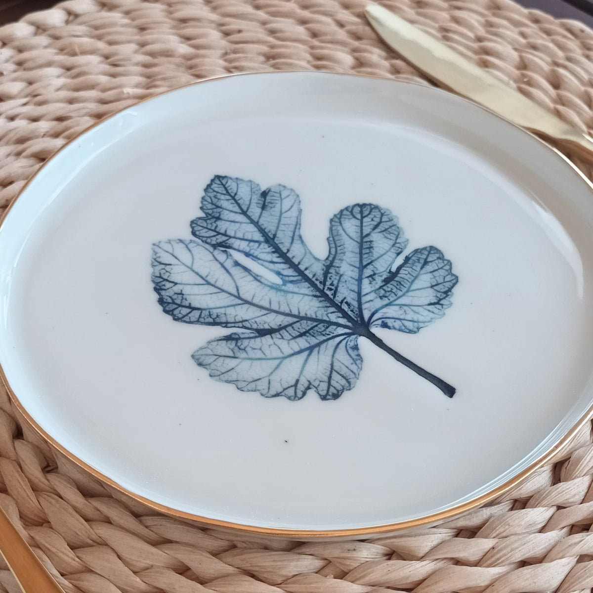 Smokva plate – family heritage piece, handcrafted porcelain tableware, by Joska Handmade