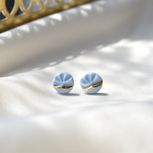 Half Wavy – handmade porcelain earrings with 24k gold, by Joska Handmade