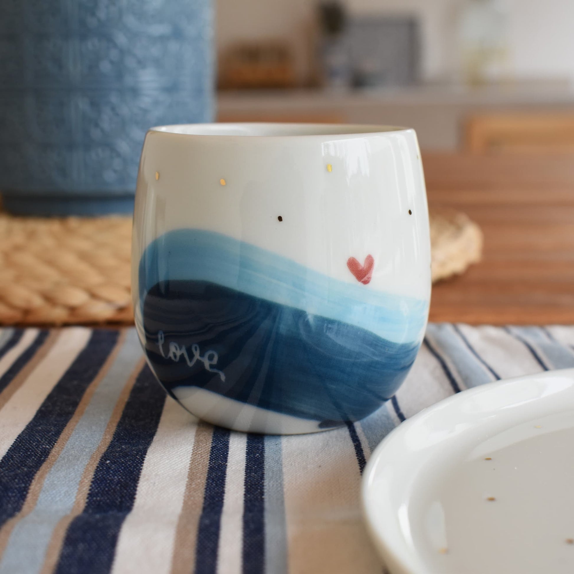 Sea mug – handmade porcelain tableware, by Joska Handmade