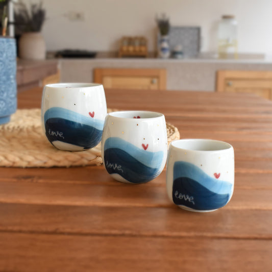 ea mug detail – ocean-inspired motif with 24k gold ceramic decoration, by Joska Handmade