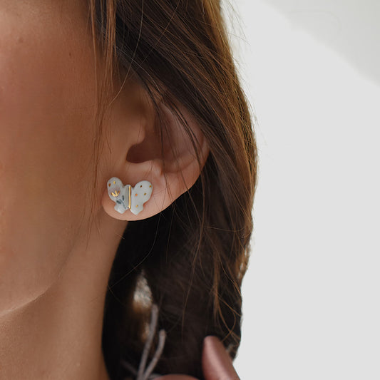 Butterfly – handmade porcelain earrings with 24k gold, by Joska Handmade