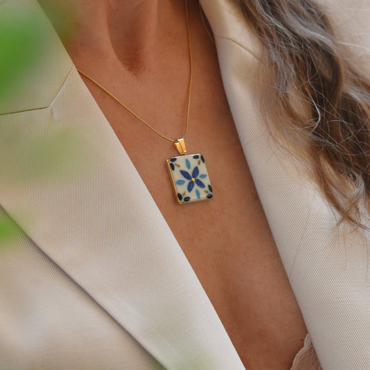 Lisbon Tales – handmade porcelain necklace with 24k gold, by Joska Handmade