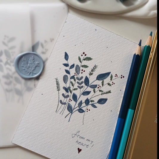From my heart botanical postcard
