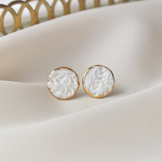 Twigs – handmade porcelain earrings with 24k gold, by Joska Handmade