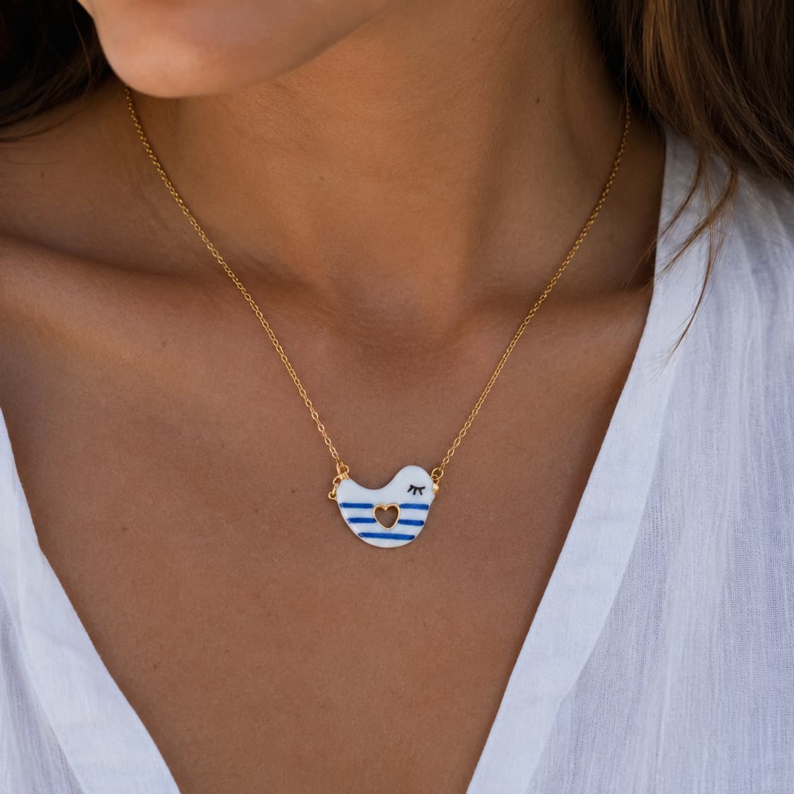 Handmade Sea Love Bird necklace with marine-inspired motif by Joska Handmade